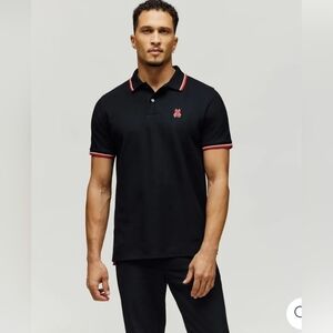 NWT Psycho Bunny Men's Polo Ridge Pique with Naby  Red Trim Size 8